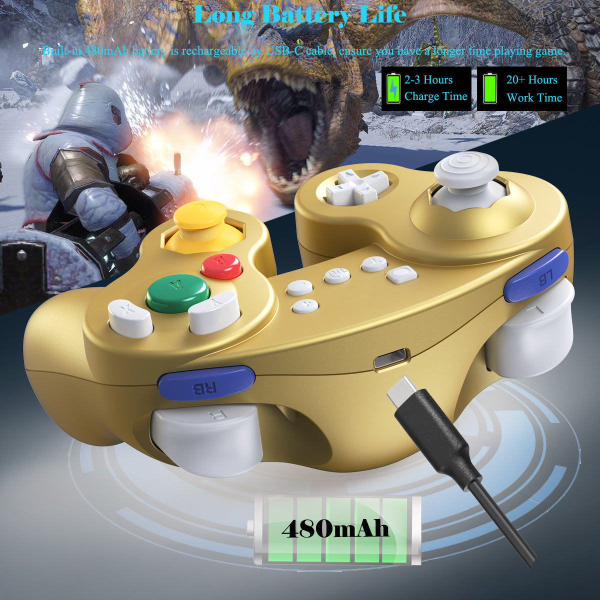 Exlene Gamecube Switch Pro Controller for Nintendo Switch/Lite