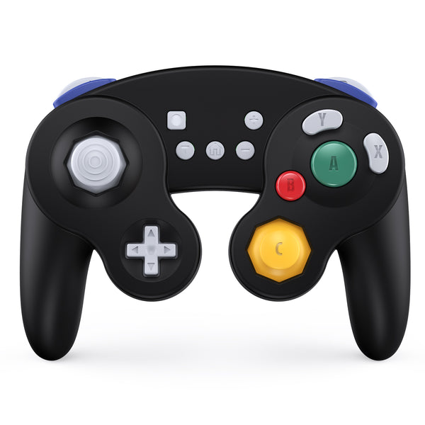 Exlene Gamecube Controller Switch (Upgraded Version, Black), Wireless Switch Pro Controller with Wake Up, Motion, Adjustable Rumble, Turbo & Auto Turbo