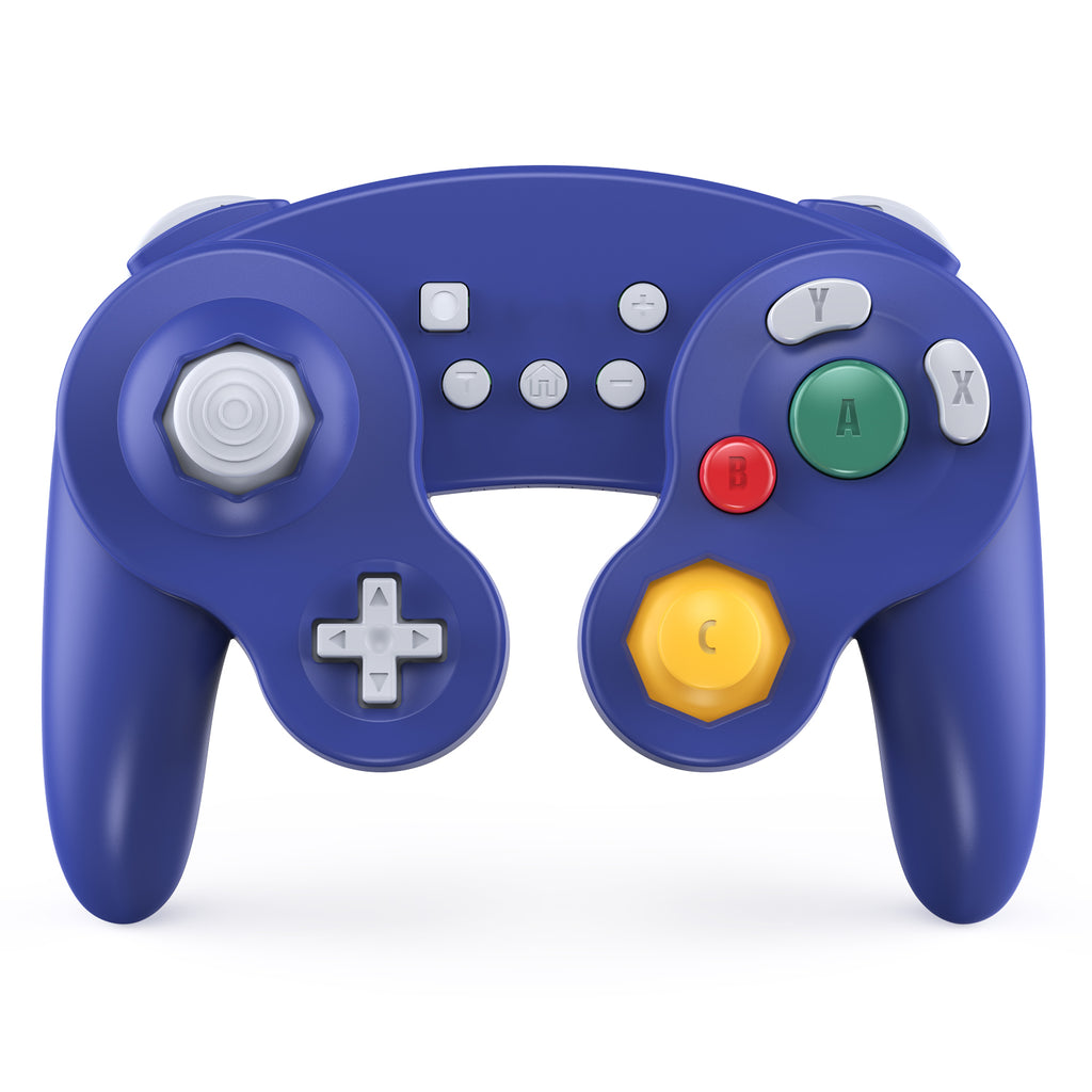 Exlene Gamecube Controller Switch (Upgraded Version, Blue), Wireless Switch Pro Controller, Support Wake Up, Motion, Adjustable Rumble, Turbo & Auto Turbo